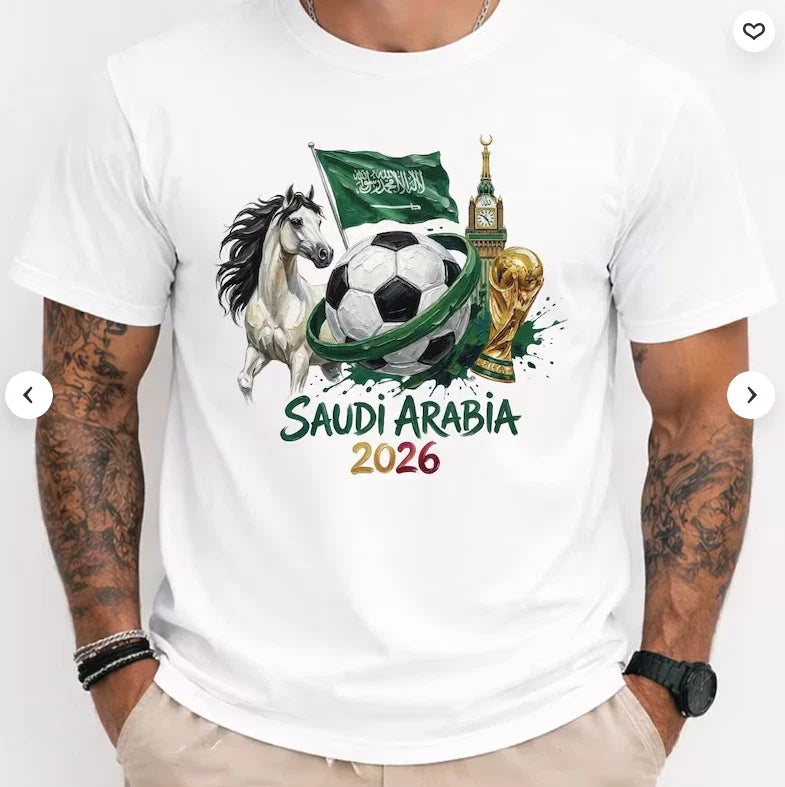 Saudi Arabia 2026 Shirt, World Cup Soccer Tee, Middle East Football Unisex