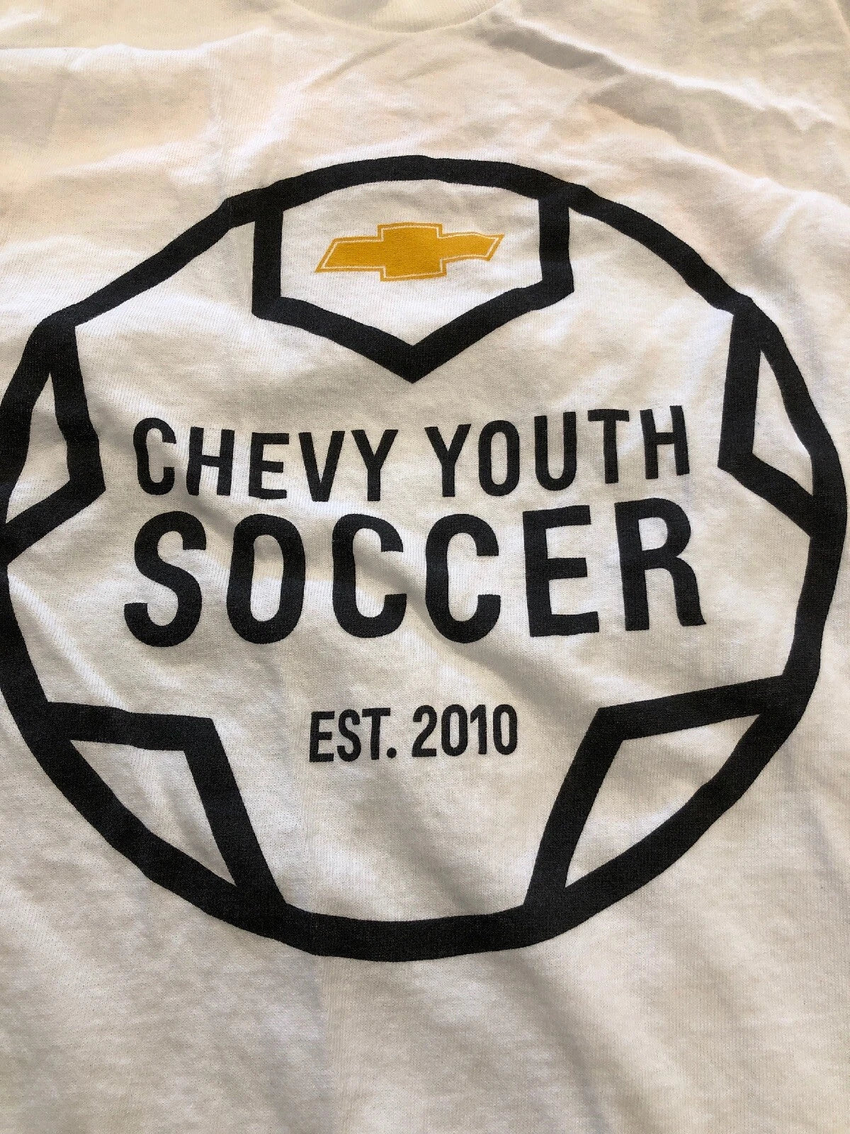 Vintage 2010 Chevy Youth Soccer Shirt Columbia Chevrolet Car Dealership Size M Unisex
