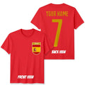 Personalised Spain Football Unisex Kids Name Number Tee #WC Unisex