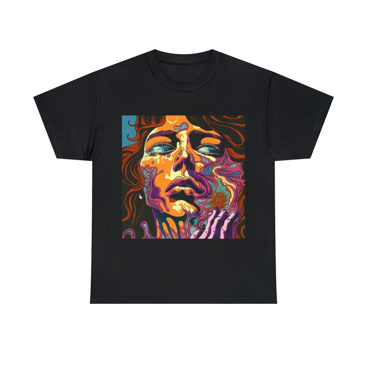 Vintage Style T Shirt Modern Retro Album Art Trippy Hippie LSD Mushroom Abstract Unisex