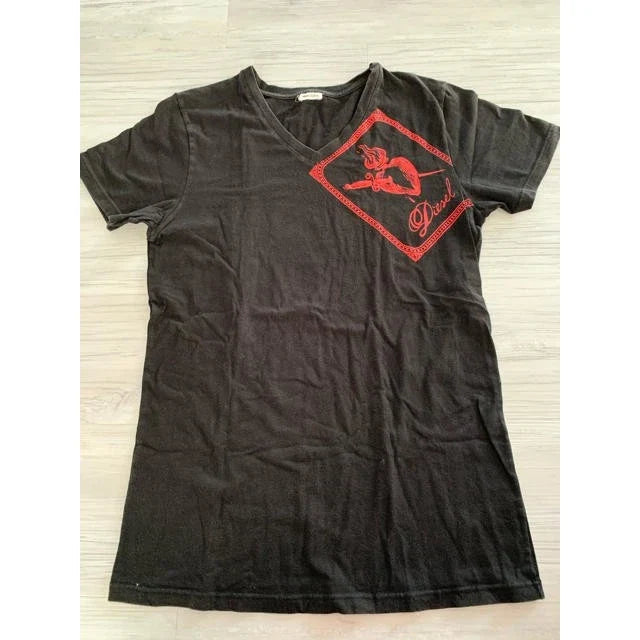 Diesel Black Stretch S Size Casual Basic Japan Unisex