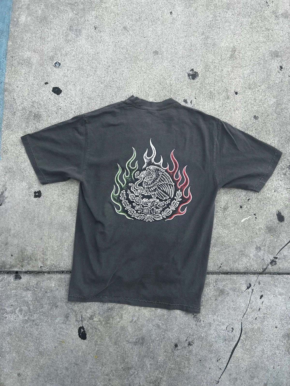 Mexico Shakawear Garment Dye Men’s Black Graphic oversize t shirt Unisex