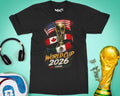 Football Cup Trophy Flags USA Canada Mexico World Soccer Match Day Top Unisex