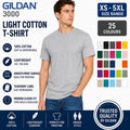 Gildan Light Cotton T Shirt Mens Plain Soft Crew Neck Tee XS-5XL 25 Colours Unisex