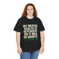 Funny Soccer Fan Mental Health Heartbeat Graphic Design, Premium Cotton Tee Unisex