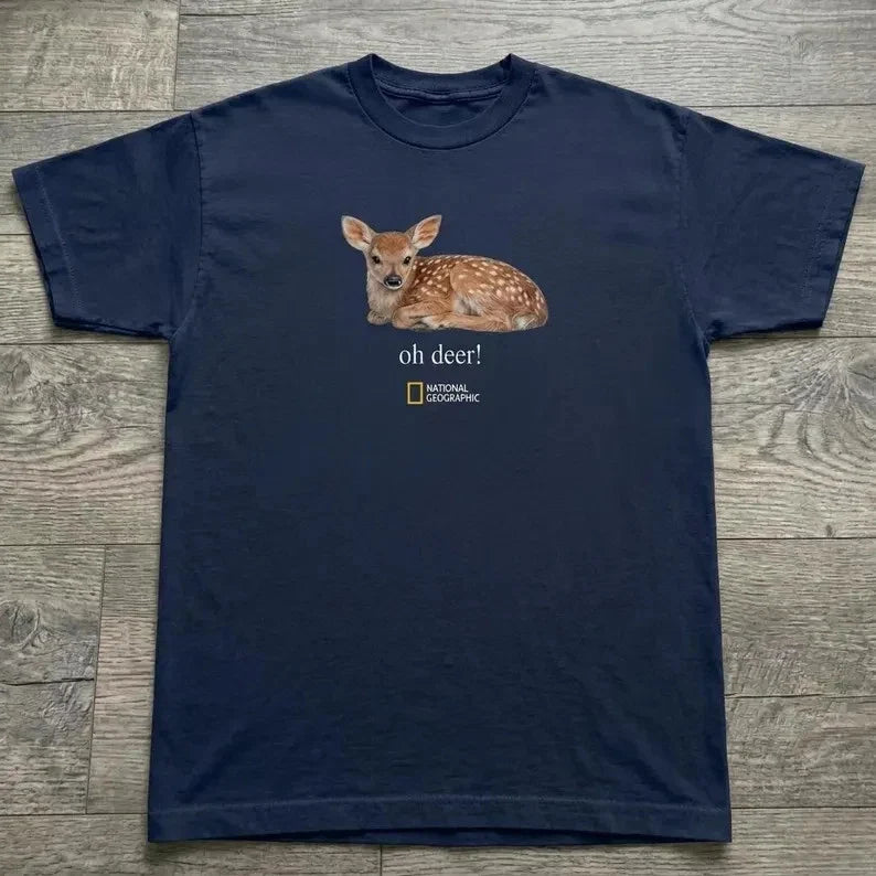 Vintage Style National Geographic Oh Deer Graphic Tee Unisex