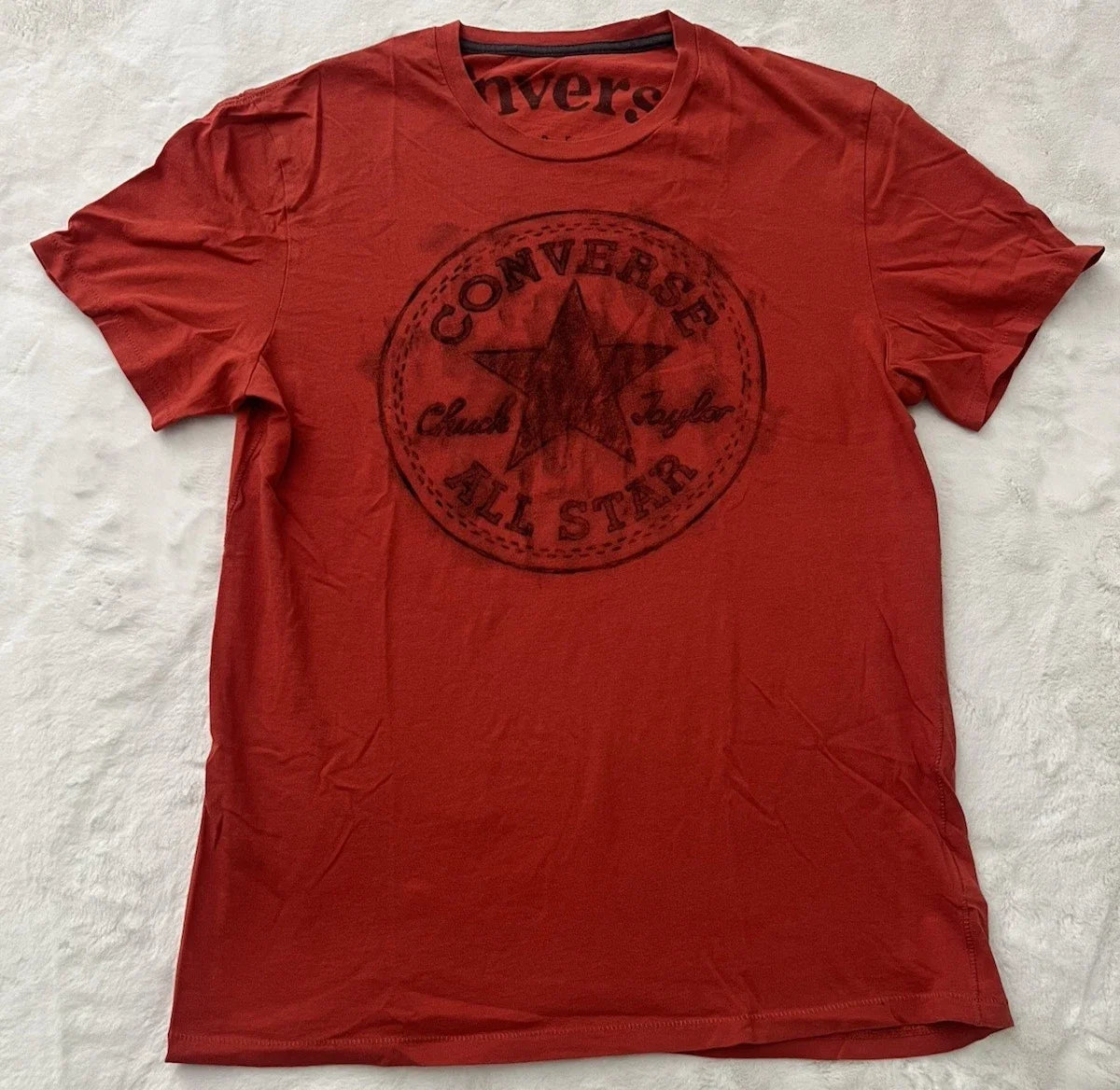 Converse All Star Red Graphic T Shirt Logo Short Sleeve Casual Mens Large Unisex