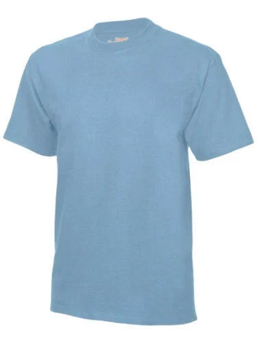 New HANES USA Heavy T Shirt Quality Short Sleeve Sky Blue Sizes L and XL Unisex