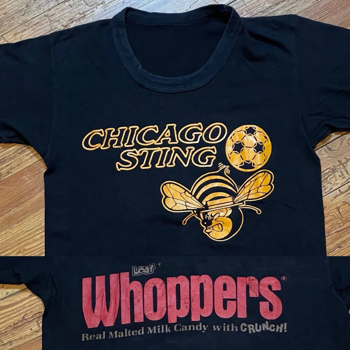 Vintage 80s Chicago Sting Shirt Size Small NASL 70s Soccer Team Whoppers Promo Unisex