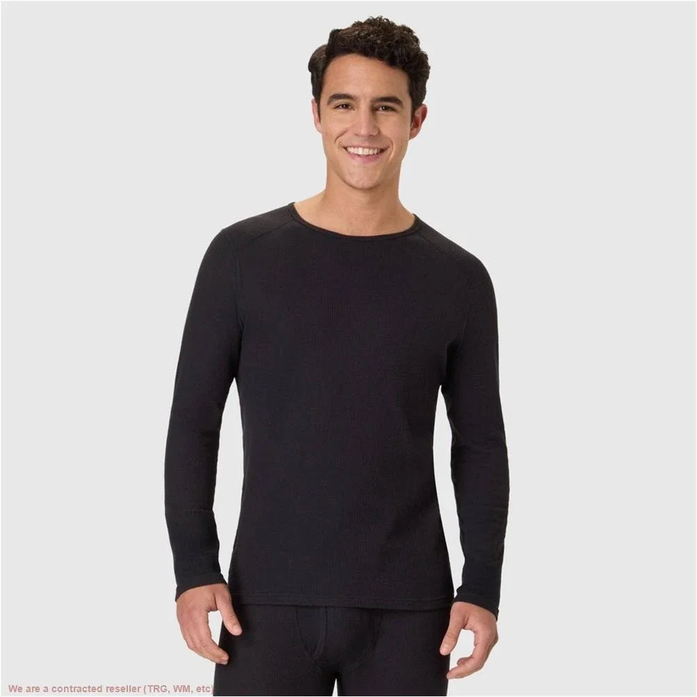 Hanes Men's Thermal Long Sleeve Waffle Knit Shirt - Black L *SEE DEAL!!!* Unisex