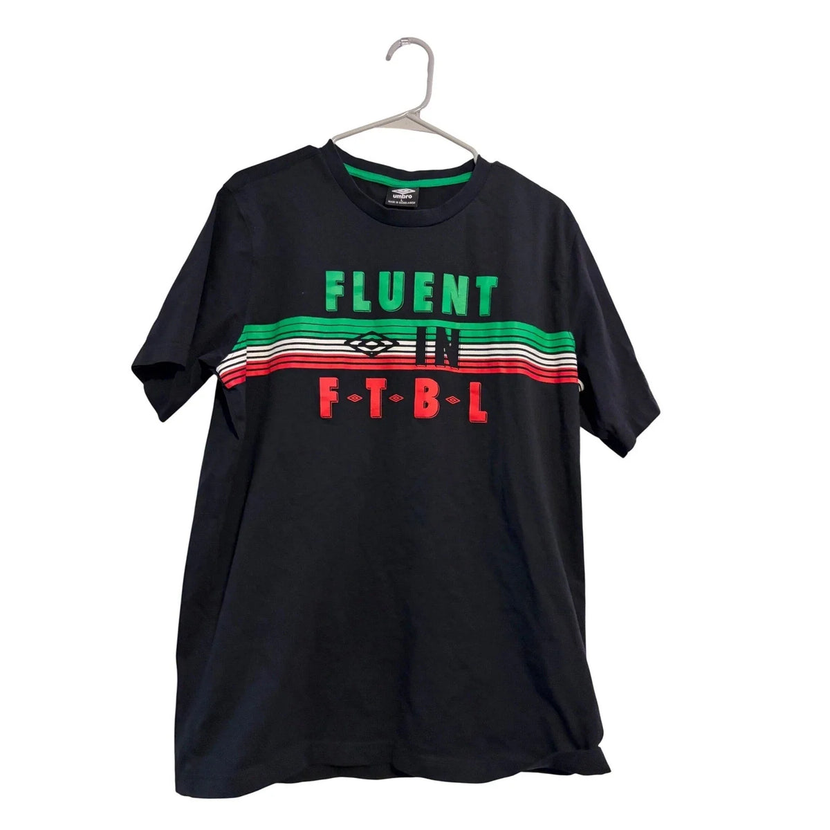 Umbro Mens Fluent In FTBL Graphic Black Soccer Football Tee Large Unisex