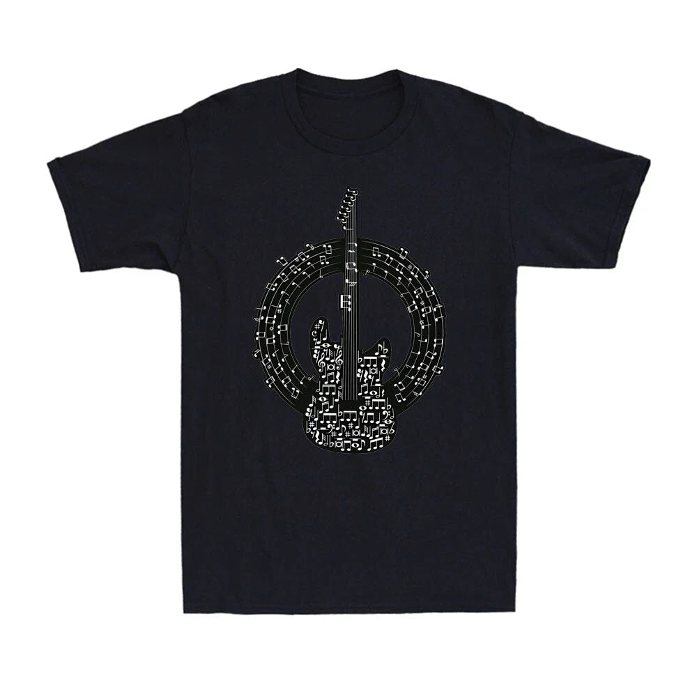 Guitar Notes Electric Guitarist Player Rock Musician Men's Cotton Unisex