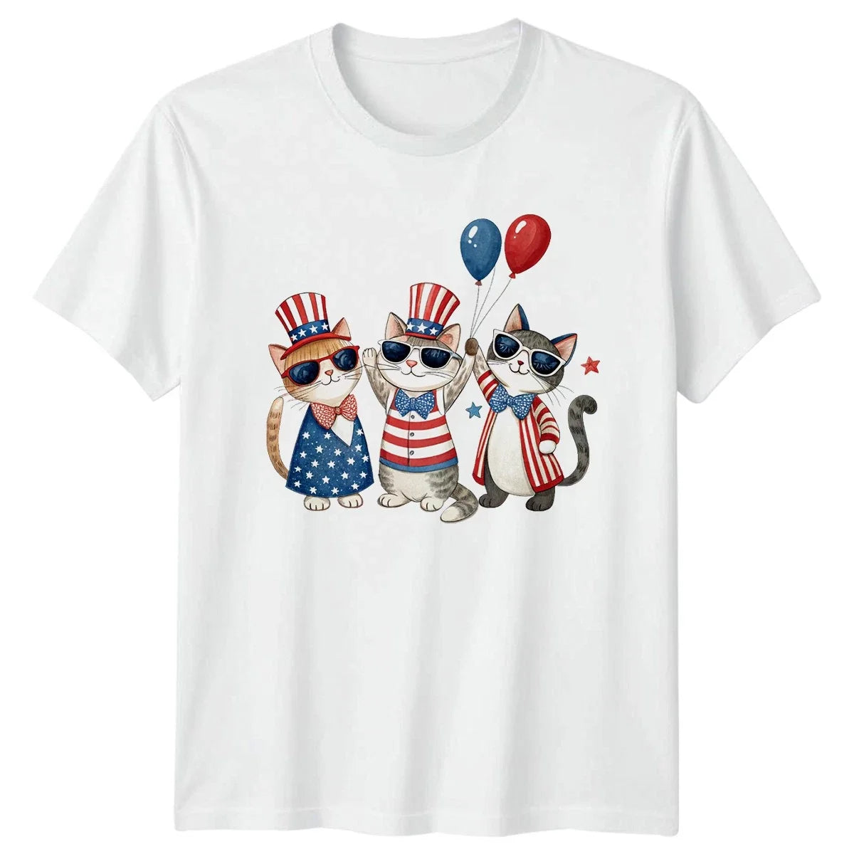 Patriotic 4th July American Cats USA Cats 4th July Gift For Him And Her Unisex