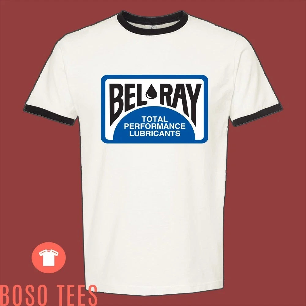 Bel Ray Racing Oil Men's Ringer Black Size S-3XL Unisex