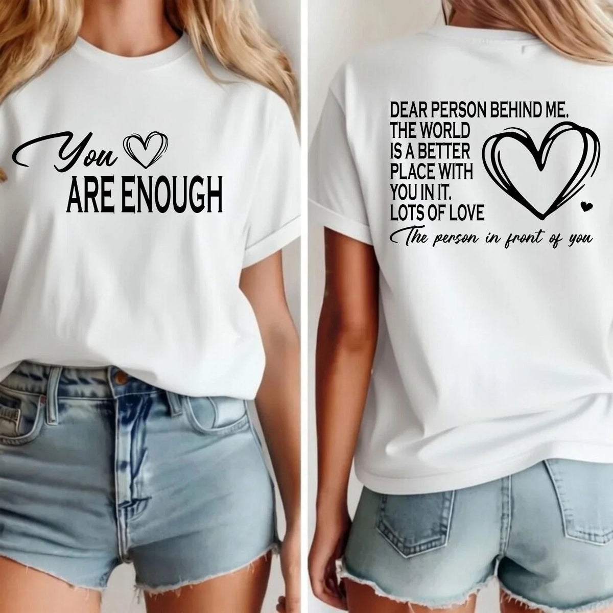 You Are Enough Positive Message Shirt - Motivational Kindness Gift Tee Unisex