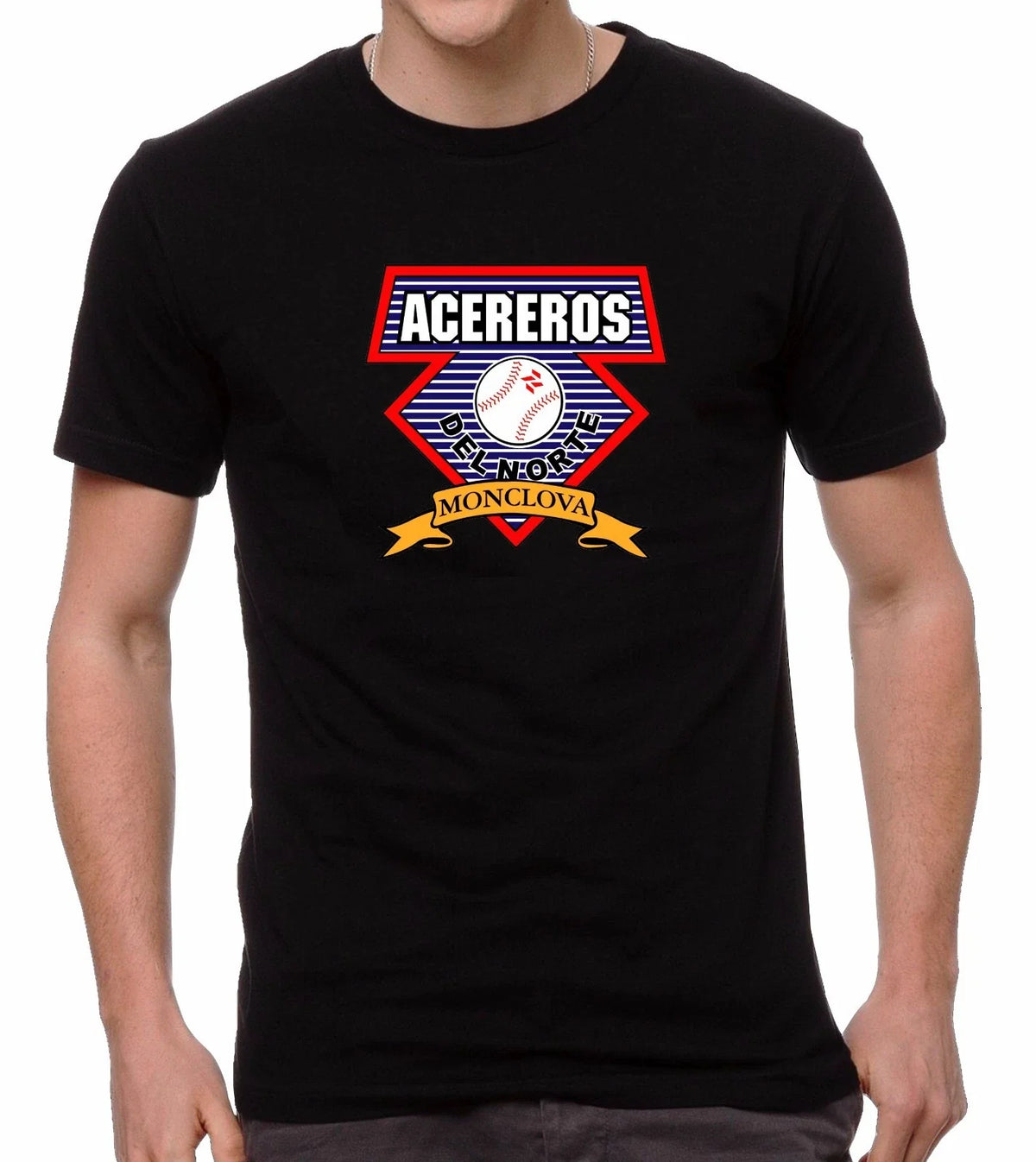 ACEREROS DE MONCLOVA Baseball Men's Crew Neck 100% Cotton Unisex