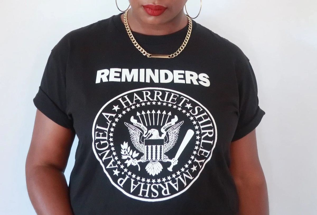 The Reminders T Shirt Black with white imprint Size Medium Unisex
