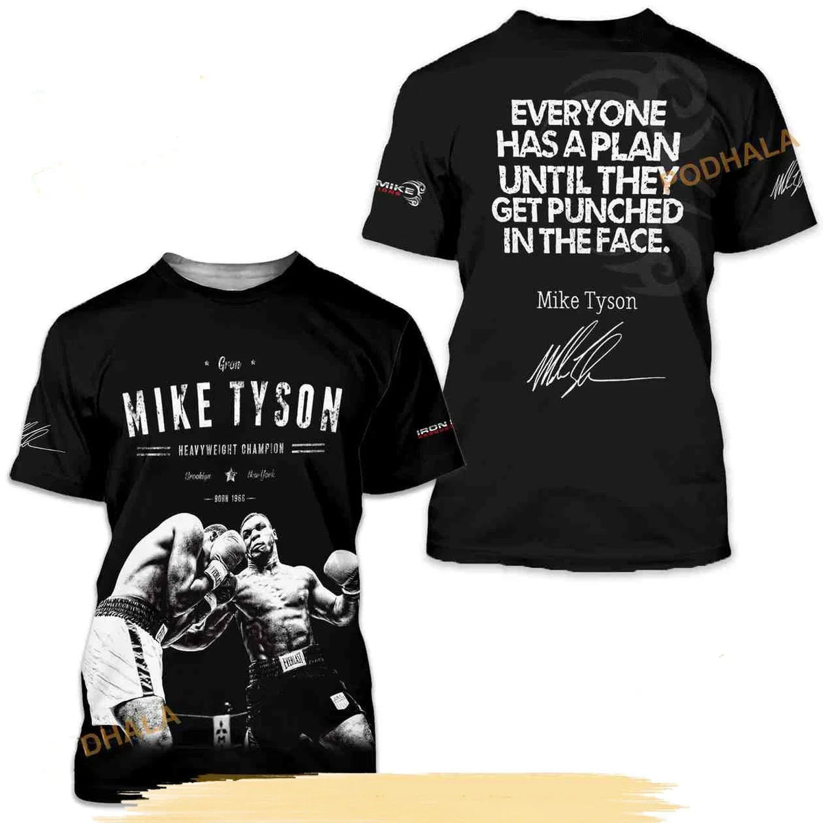 boxing Mike Tyson SIGNED 3D SHIRT black UNISEX All sizes S to 6Xl 1F2004 Unisex
