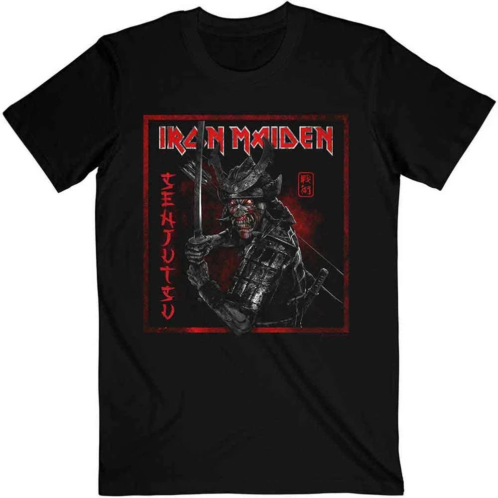 Iron Maiden Senjutsu Cover Distressed Red Official Tee Mens Unisex Unisex