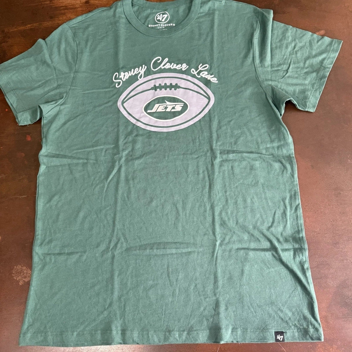 Stoney Clover Lane X '47 New York Jets Elm Green T shirt sportswear tee Large Unisex