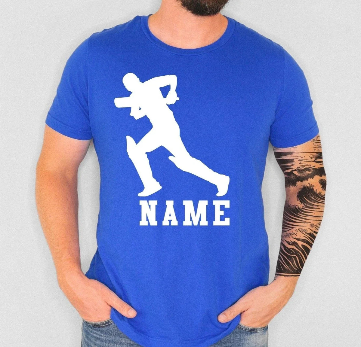 Personalised Cricket Shirt Custom Name Batsman Gift Sports Birthday Tee Xmas Top Unisex