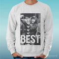Felpa Man Light Sweater Light Grey " Best Champagne " Road To Happiness Unisex