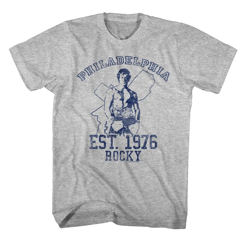 Rocky Movie Est 1976 Philadelphia Outline Rocky Heavyweight Belt Men's T Shirt Unisex