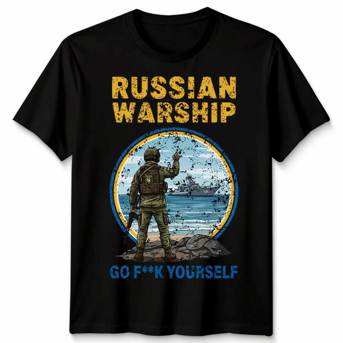 Russian Warship Go F**K Yourself Ukraine Stop War Anti Putin Unisex Tshirt Unisex
