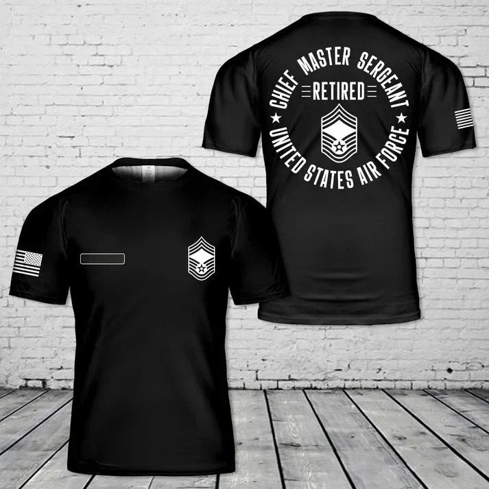 Custom Name US Air Force Chief Master Sergeant Retired 3D Unisex