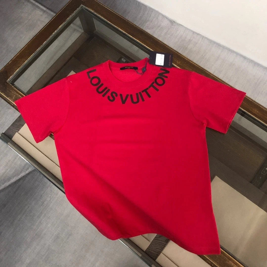 New Moncler Red Summer Crew-Neck Short-Sleeve Shirt M Unisex