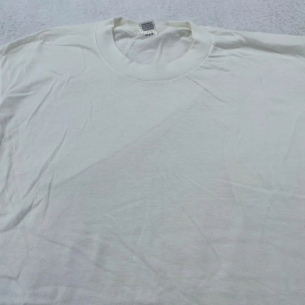 Vintage Blank White Jockey Mens M USA 100% Cotton Classic Crew Tee 90s Unisex