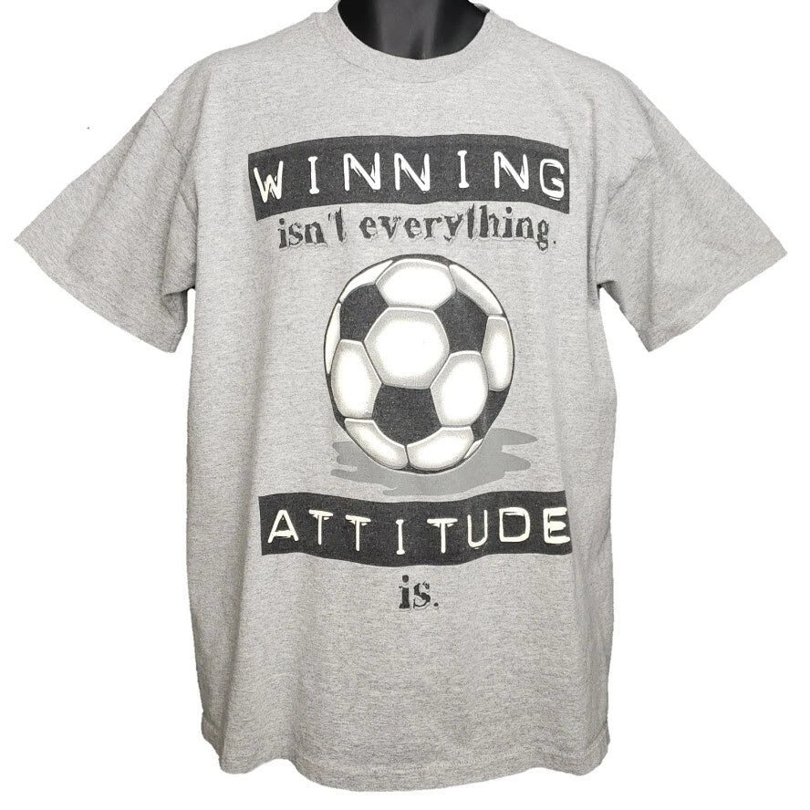 Soccer T Shirt Vintage 90s Winning Isnt Everything Attitude Is Made In USA Large Unisex