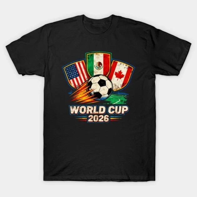 World Cup 2026 T Shirt Soccer Football Fan Graphic Tee Retro Sports Apparel Unisex