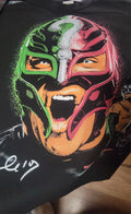 BIG FACE REY MYSTERIO ON A SHAKA HEAVYWEIGHT GARMET DYED T SHIRT "MODERN" Unisex