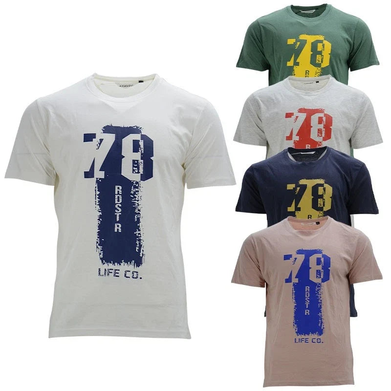 Mens Printed T Shirts 78 Regular Crew Neck Short Sleeve Beach Soft Cotton Tee Unisex