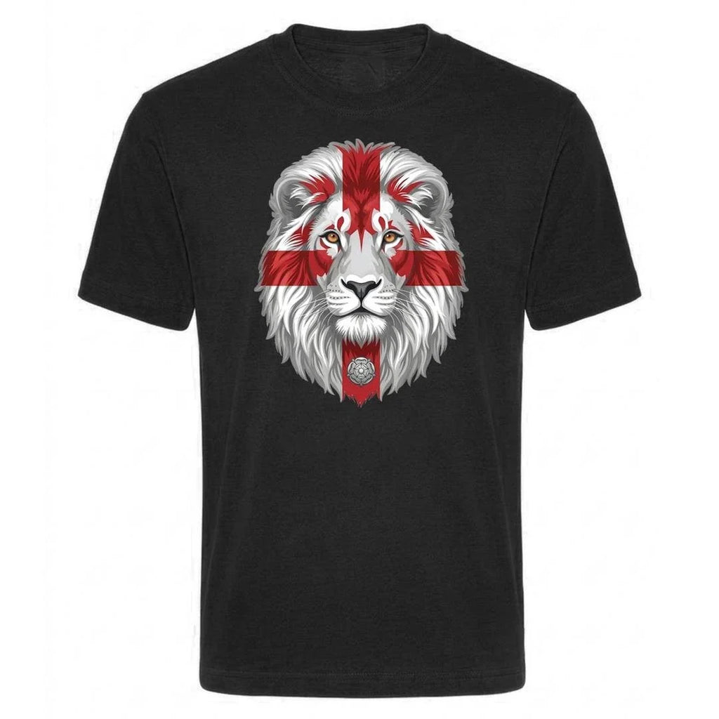 England St George Flag Lion Face T Shirt England Football Fan Supporter Tee Unisex