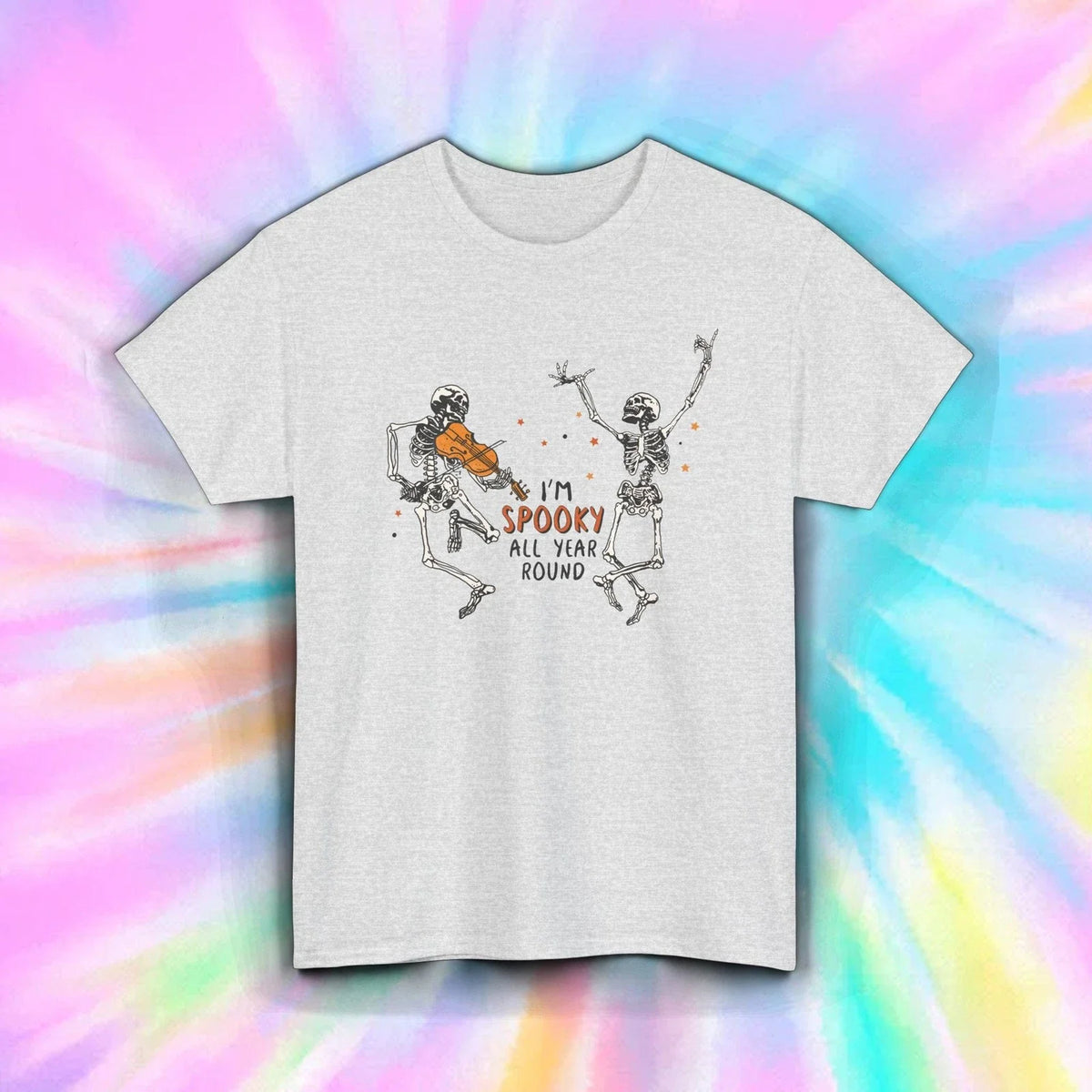 I’m Spooky All Year Round Skeleton Shirt | Funny Dancing Skull Halloween Tee Unisex