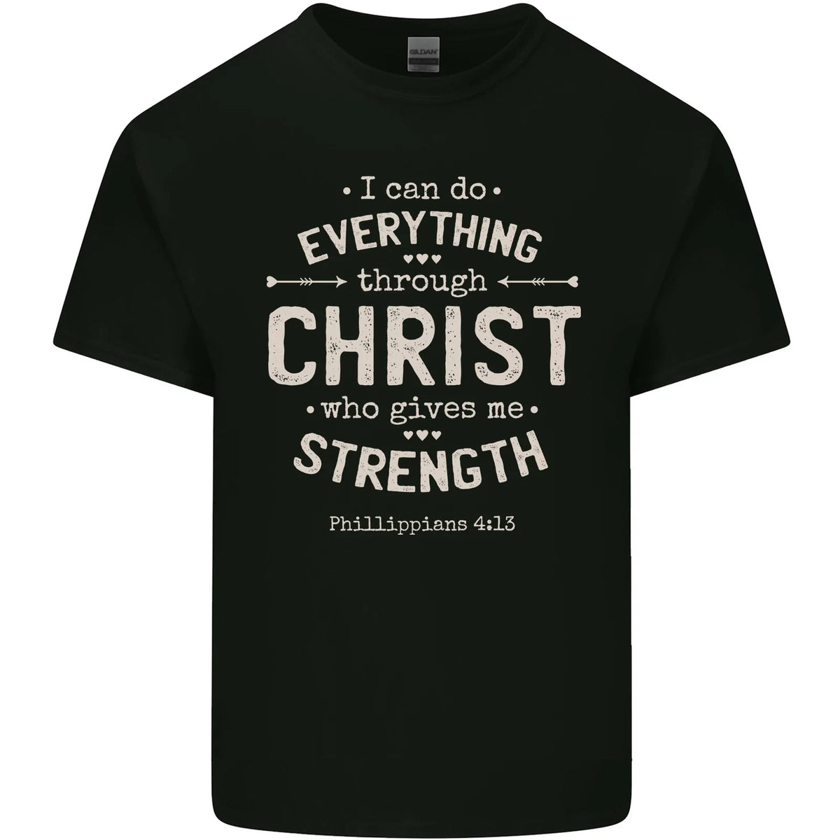 Christ Gives Me Strength Christian Jesus God Mens Cotton Tee Top Unisex
