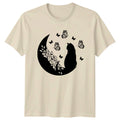 Cat On Moon With Flowers Womens Celestial Cat Lover Unisex