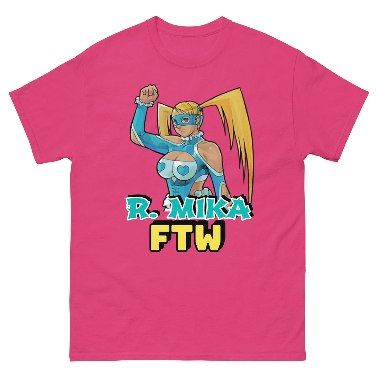 R. Mika Street Fighter Tee, Unisex Gamer Tee, Rainbow Mika Street Fighter Tshirt Unisex
