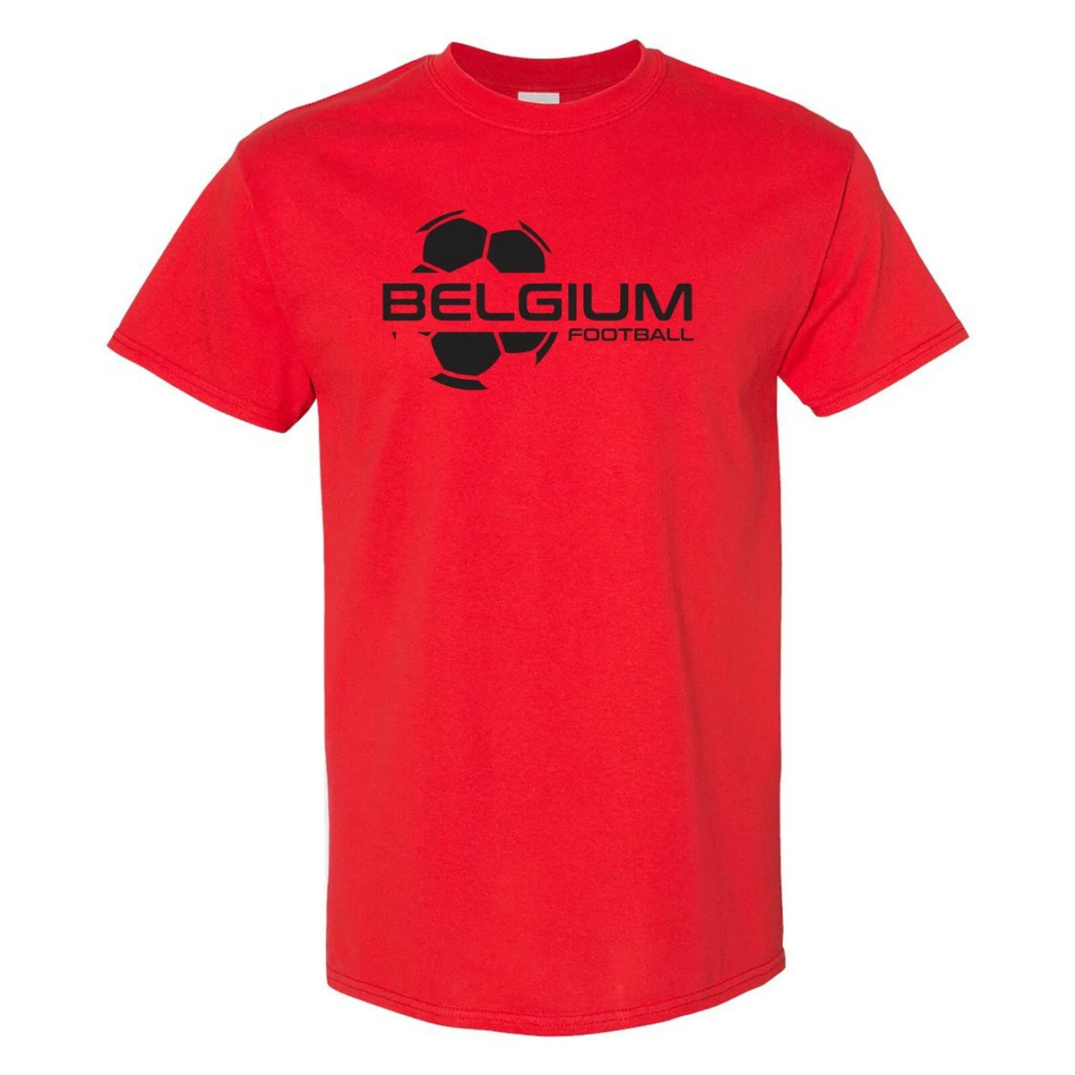 Belgium Football Strike - Soccer Sports Short Sleeve - Red Unisex