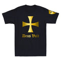 Deus Vult Knights Templar Cross Shirt Crusader Golden Print Novelty Mens Unisex
