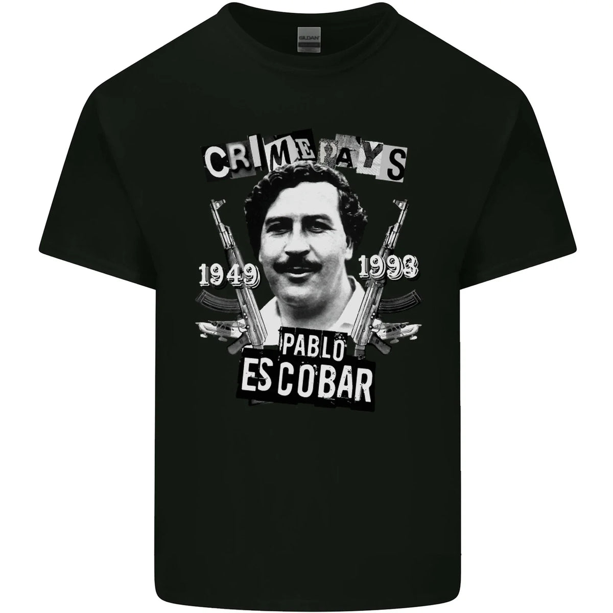 Pablo Escobar Crime Pays Mens Cotton Tee Top Unisex