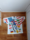 World Cup USA 94 Apex One Multi-Color T Shirt Soccer Football 1991 USA Sz L VTG Unisex