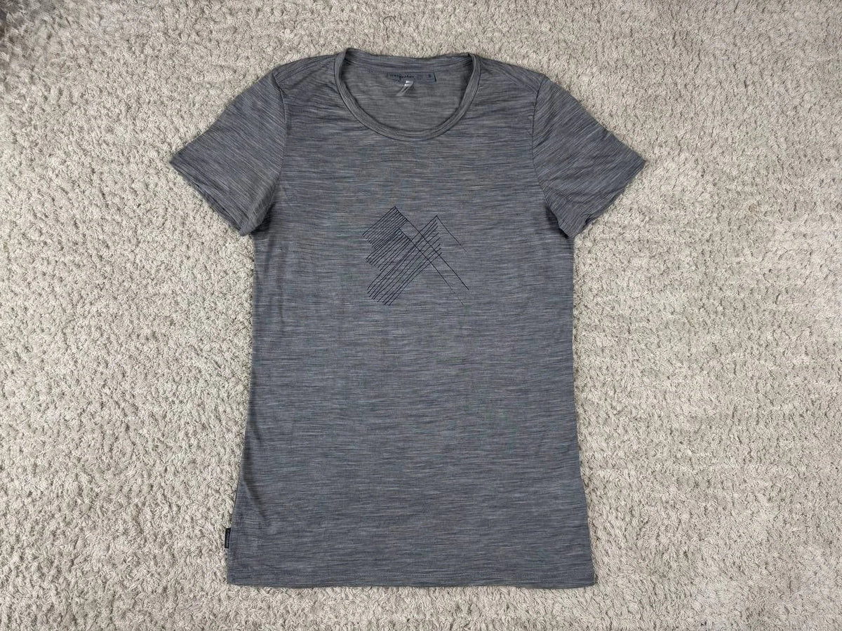Icebreaker Merino Wool Gray Crew Neck Termo Shirt Size S Unisex