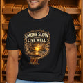 Smoke Slow Live Well Yacht – Cigar, Whiskey & Coastal Luxury Tee Unisex