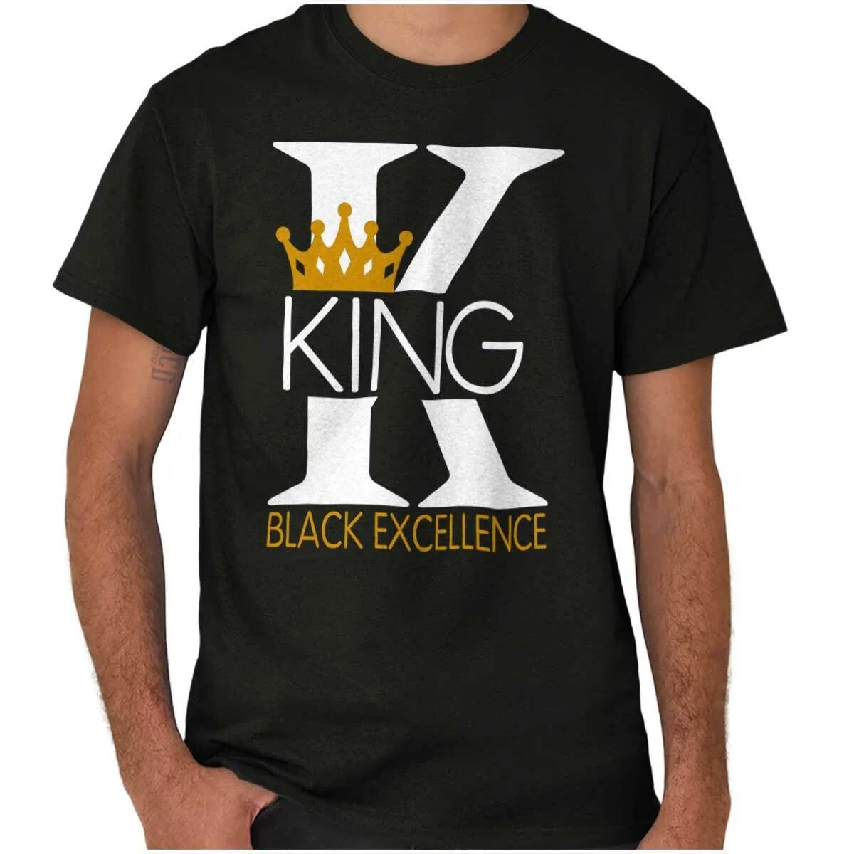Black Excellence King Crown Positive Saying Mens Casual Crewneck T Shirts Tees Unisex
