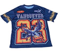 Vintage 1987 Romwe Vancouver Atlanta Graphic Print Black Jersey Shirt Sz XXL Unisex
