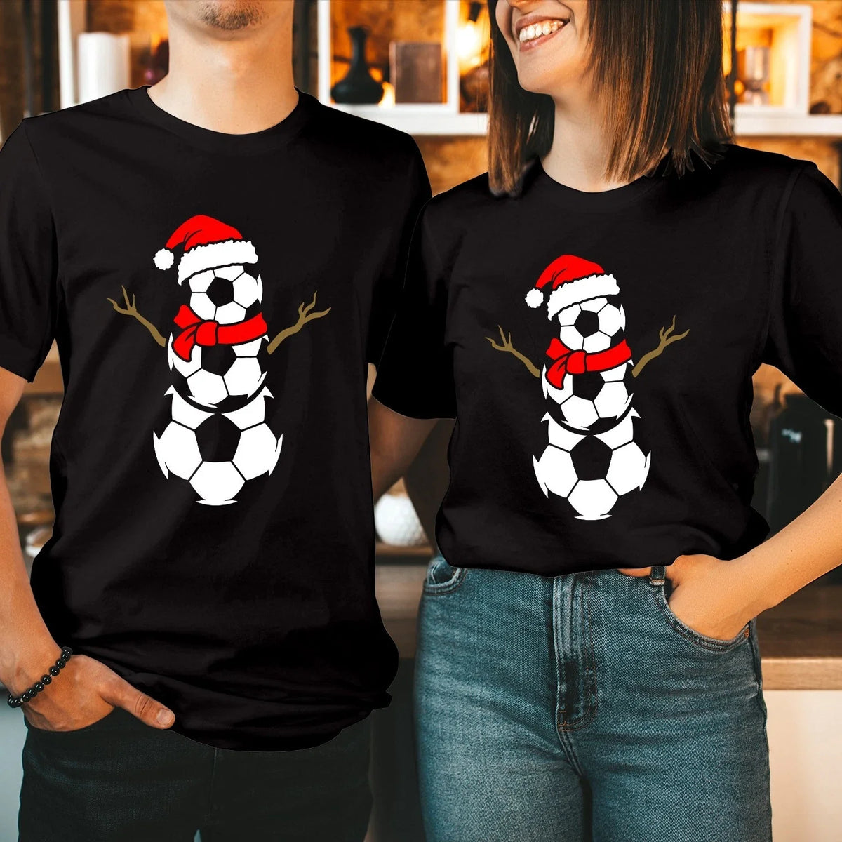 Soccer Snowman Christmas Shirt Football Fan Holiday Tee Xmas Sport Gift T-5298 Unisex