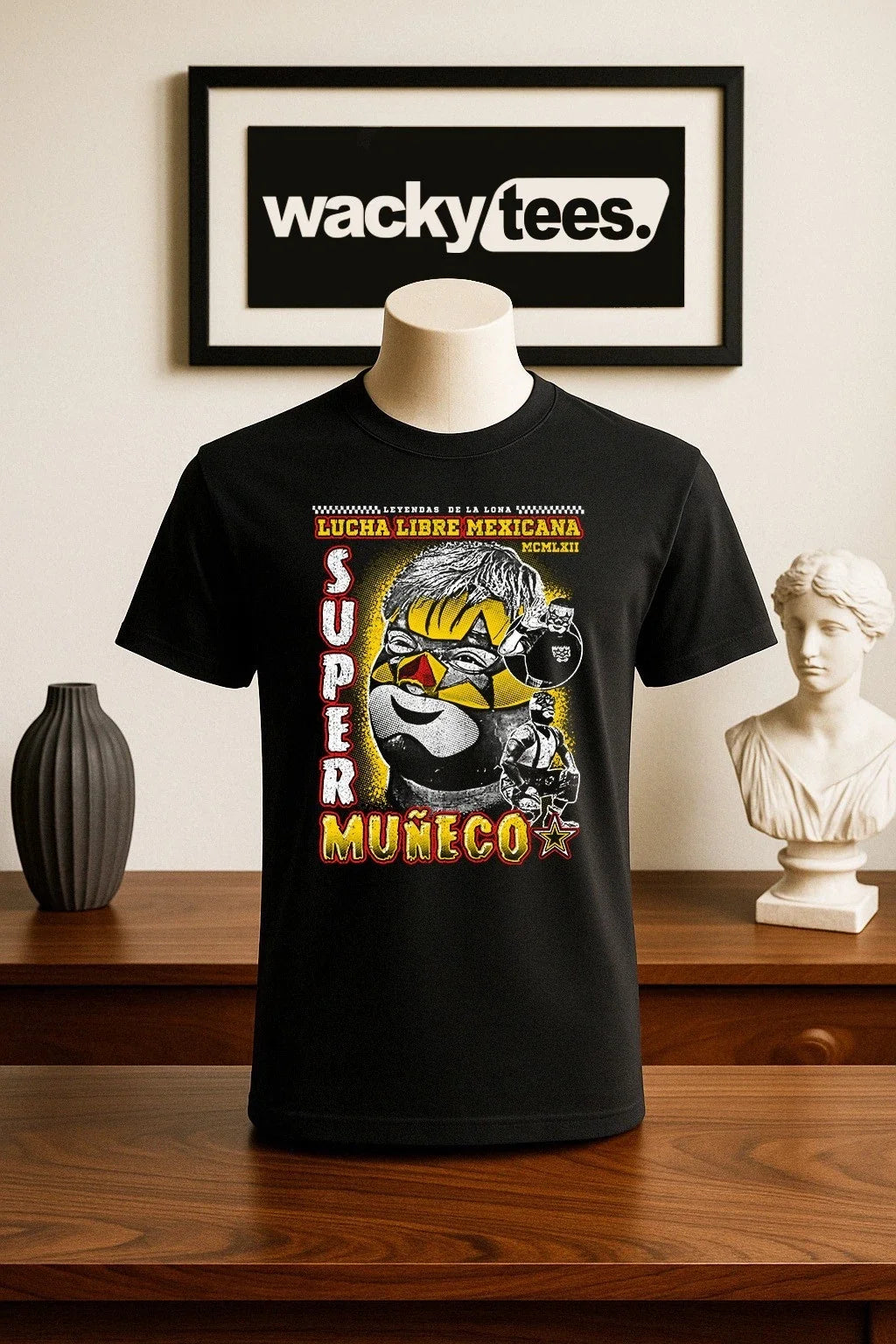 Lucha Libre Super Muneco Leyendas De La Lona Wrestling Style Graphic Tee Shirt Unisex